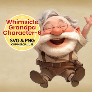 Papy clipart téléchargement numérique drôle grand-père svg png art fantaisiste pour le scrapbooking artisanat cartes cadeaux