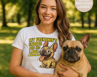 Funny French Bulldog T-Shirt: Snorting Frenchie Love Language