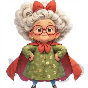 Clipart della nonna, download digitale, carina nonna, png, svg, dxf, jpg, per creazioni, scrapbooking, biglietti, adesivi, design per magliette