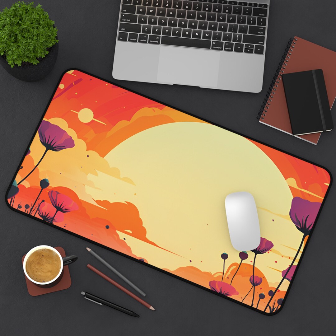Xxl Mouse Pad 80's Themed Cute Desk Mat Colorful Etsy