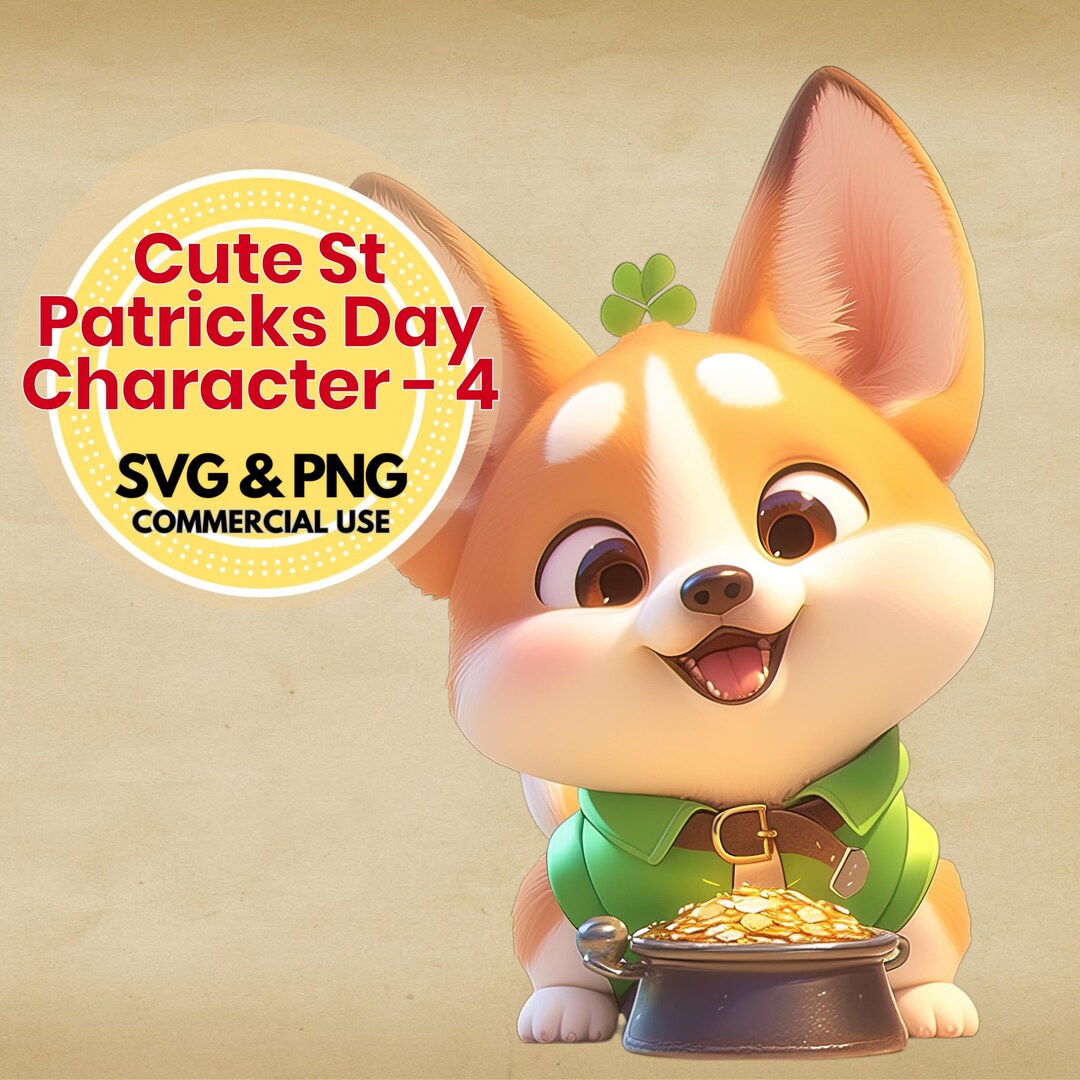 Cute St Patricks Day Clipart SVG PNG Lucky Clover Graphics Holiday ...