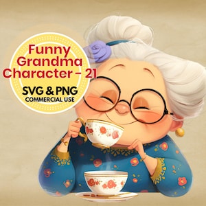 funny grandma clipart digital download svg and png for crafts scrapbooking sublimation cards diy designs humorous illustration