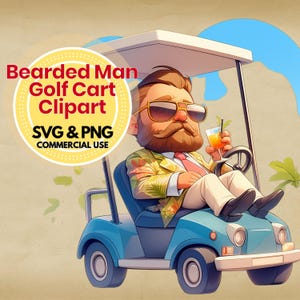 golf svg bundle funny golfer clipart bearded golf guy in cart digital download for cricut sublimation png svg golf club art