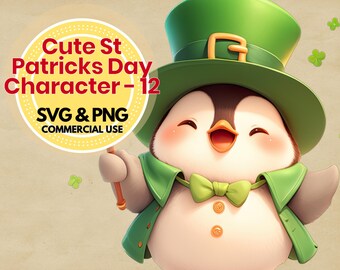 Cute St Patricks Day Clipart Bundle PNG SVG Lucky Irish Digital Download Clover Leprechaun Sublimation St Patrick Crafting Graphics