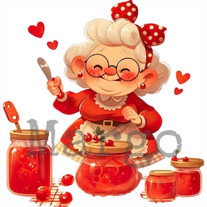Pacote de clipart de culinária da vovó para download digital para artesanato, arte para impressão e criação de cartões, arquivos svg png jpg dfx por sublimação