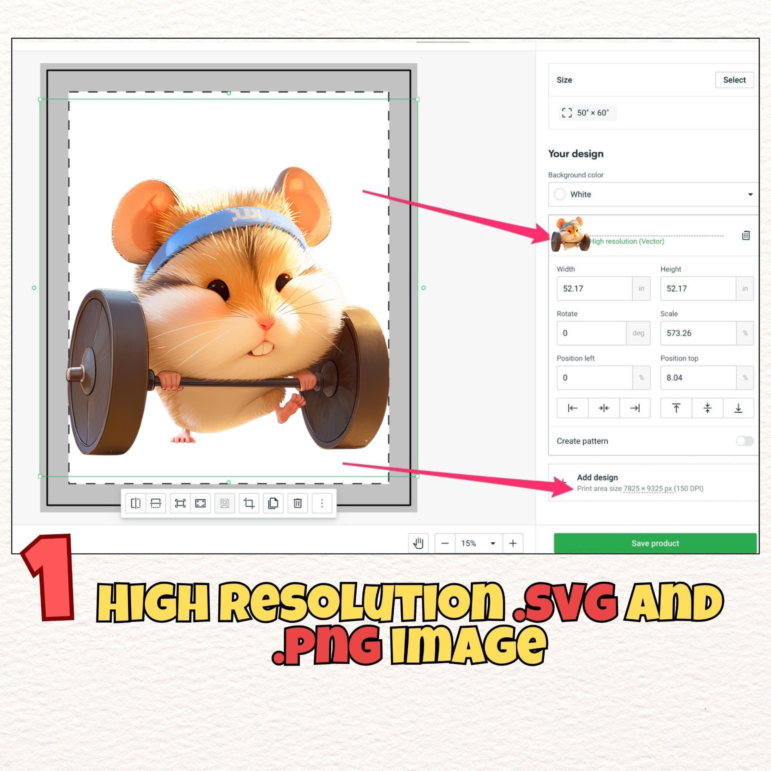 Hamster Fitness Clipart Svg Png Cute Workout Animal Digital Download ...