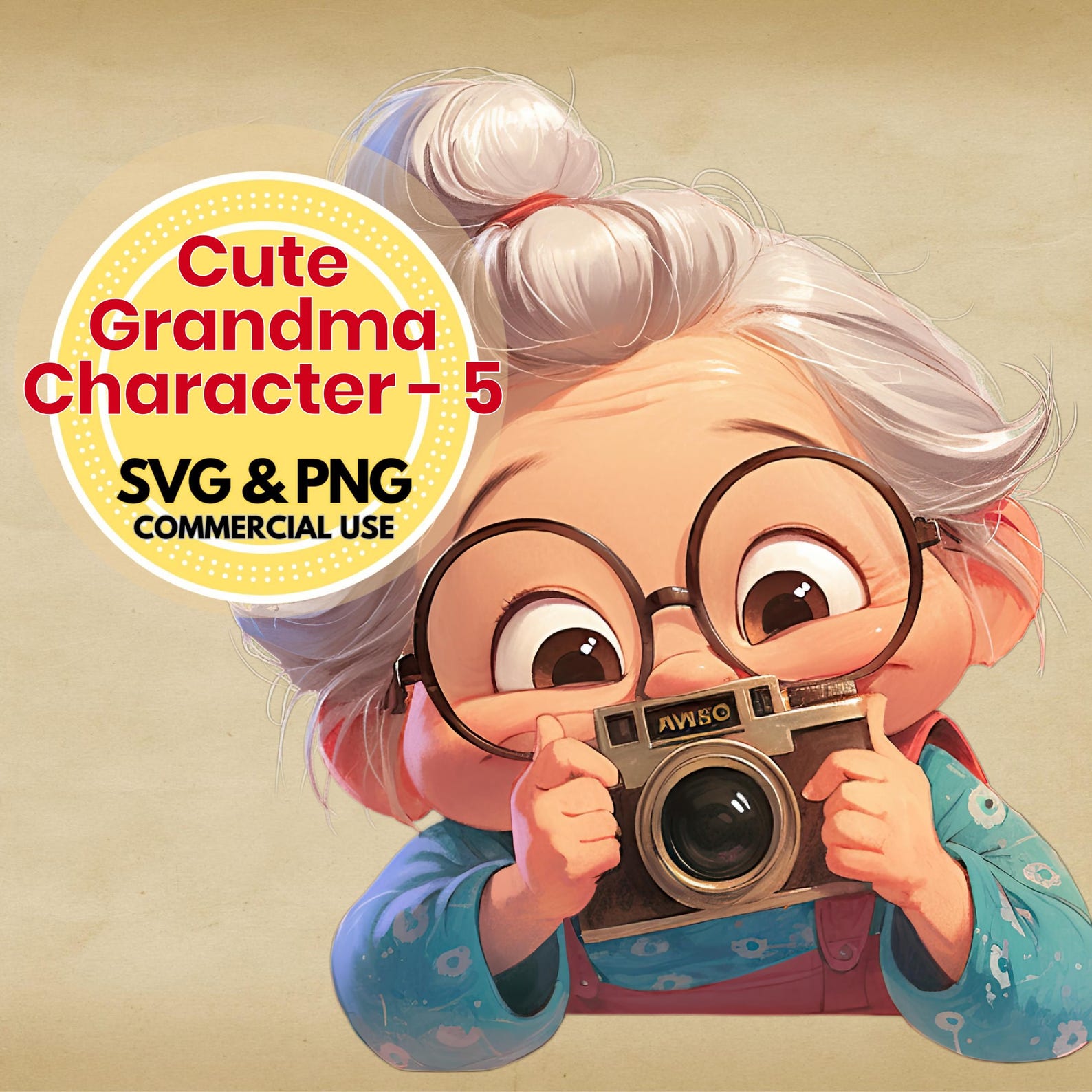 Cute Grandma Clipart Bundle SVG PNG Digital Download Crafting Graphics ...