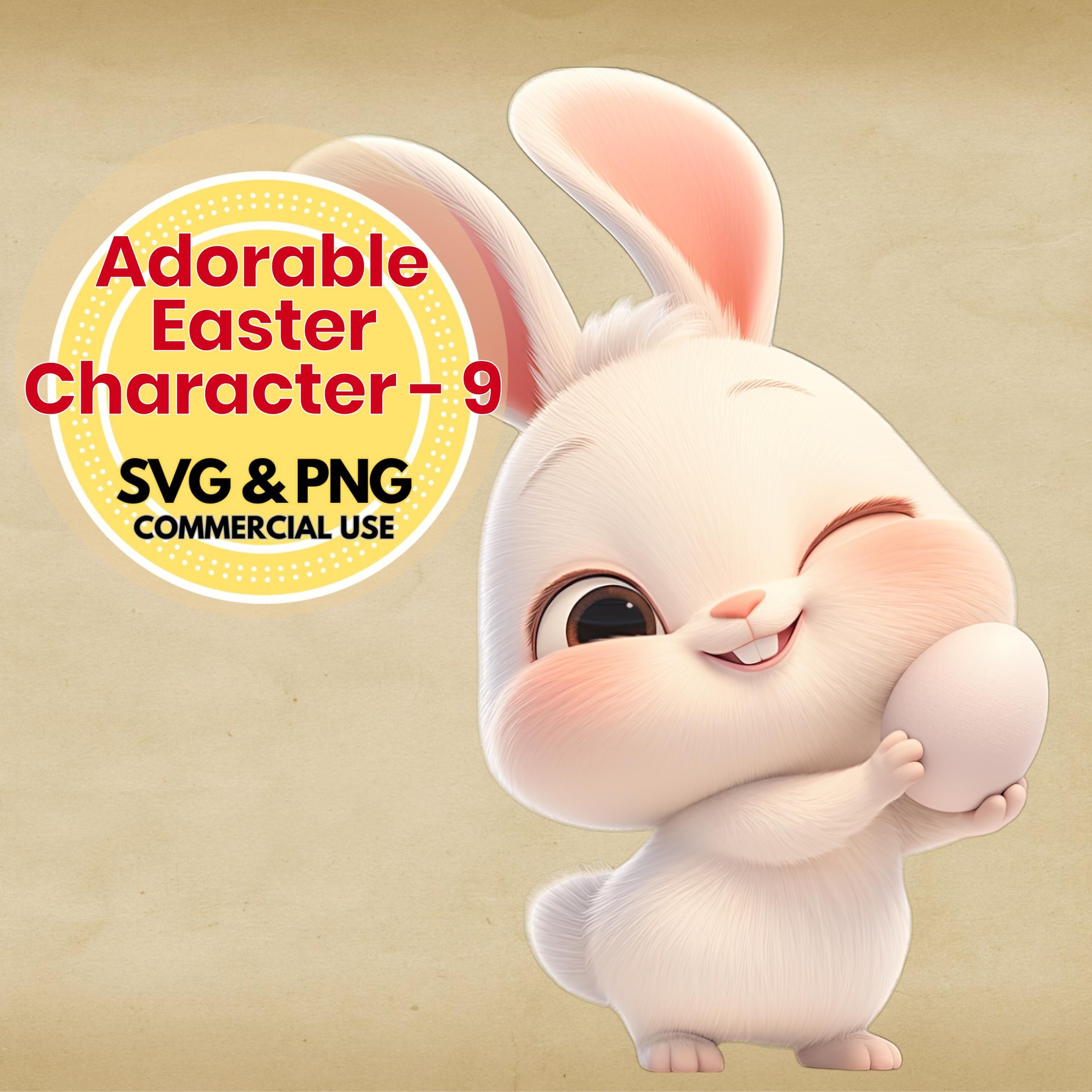 Easter Svg Clipart Bundle Cute Bunny Png Digital Download for Cricut ...
