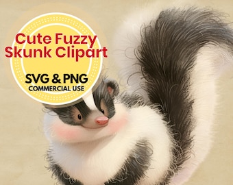 skunk svg and png clipart bundle for kids crafts woodland nursery decor diy printables digital download