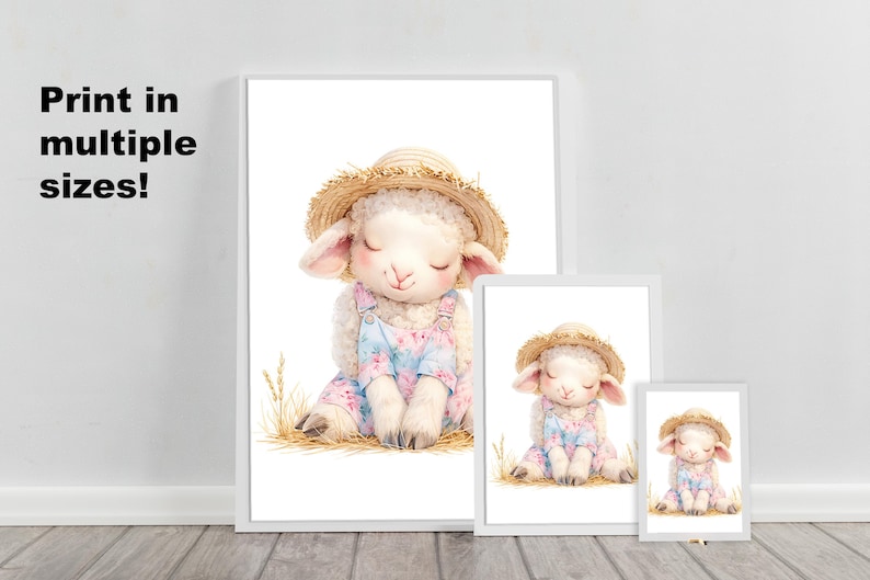 Baby Animal Wall Art Lamb Printable Nursery Decor Watercolor Lamb Print ...