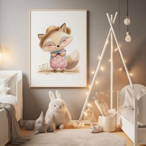 watercolor raccoon nursery wall art digital print set woodland animal decor for baby room or kids nursery