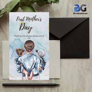 Tarjeta imprimible Feliz Día de la Madre / Descarga instantánea PDF / Plantilla de tarjeta floral