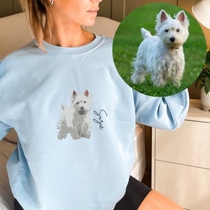 Custom Pet Sweater, Dog Drawing from Photo, Portrait Sweater, Personalized Dog Pullover, Custom Cat Sweatshirt, Dog Mom Gift, Dog Lover Gift