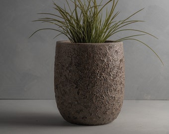 Textured Ceramic Planter Pot for Indoor and Outdoor Plants with Modern Lava Glaze Finish