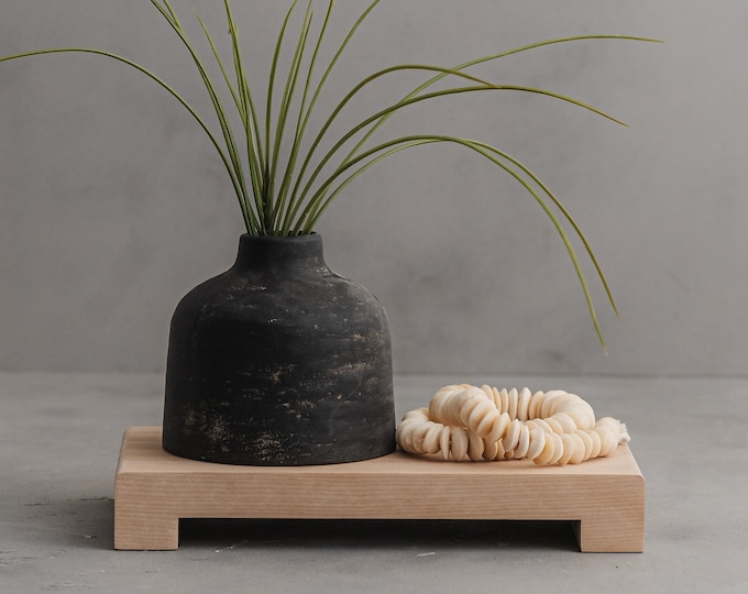 Pottery Riser Rectangular Wooden Riser Tray for Kitchen Decor, Bathroom Decor and ...