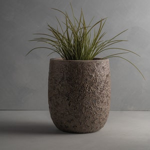 Textured Ceramic Planter Pot for Indoor and Outdoor Plants with Modern Lava Glaze Finish