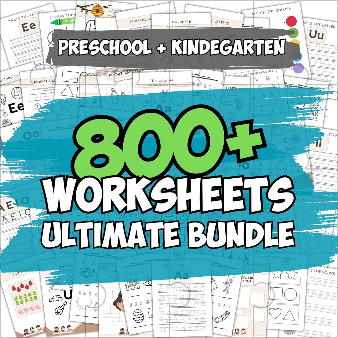 Preschool Pre-k + Kindergarten Learning Bundle | +800 Pages | Printable ...