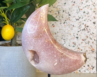 Pink Amethyst Mond Auf Ständer | Aus Brasilien | Hellrosa Amethyst Mond