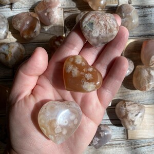 Unperfektes Blumen-Achat-Herz | (1) Intuitiv ausgewähltes Blumenachat-Herz | Kleines Blumen Achat Herz