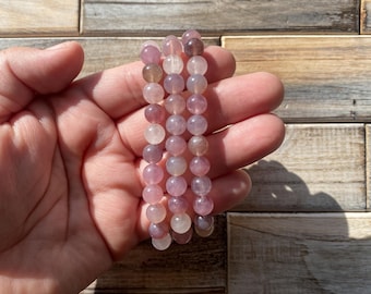 Rose Quartz Bracelet | 7mm | (1) Intuitively Chosen | One Rose Quartz Bracelet