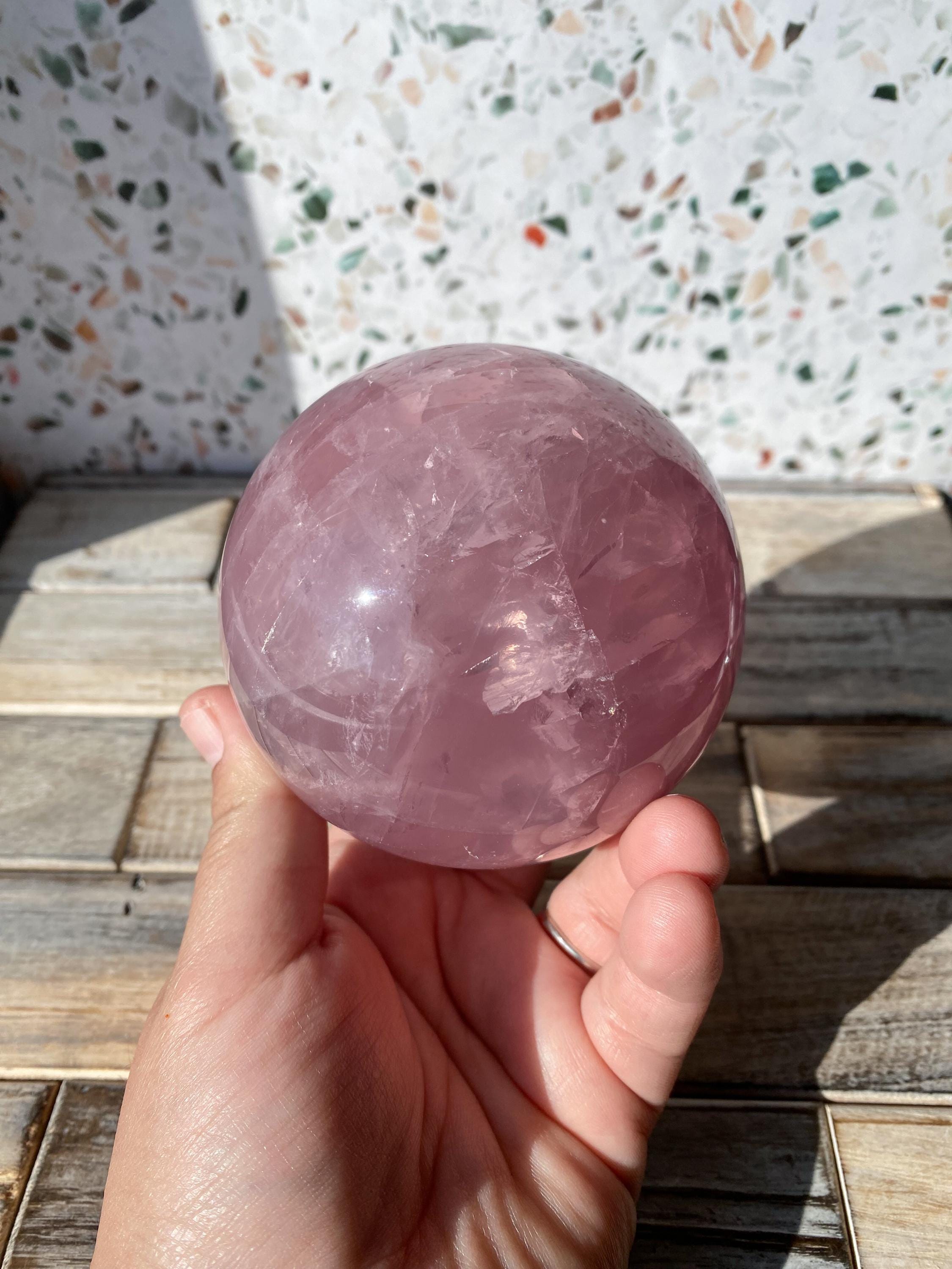 ローズクオーツ球体 ローズクォーツ球体｜欠陥あり｜小さなローズクォーツ球体 - Etsy 日本