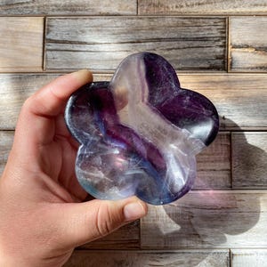Imperfect Fluorite Flower Bowl | Read Full Description | Small Rainbow Fluorite Flower Bowl | Small Fluorite Bowl