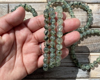 Prehnite Bracelet | 8mm | One Intuitively Chosen | Beaded Bracelet | Prehnite With Epidote Bracelet