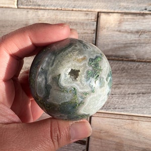 Moss Agate sphere | Druzy Moss Agate Sphere