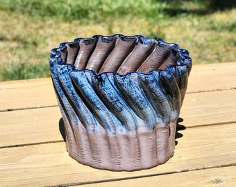 Indigo Fluted Planter
