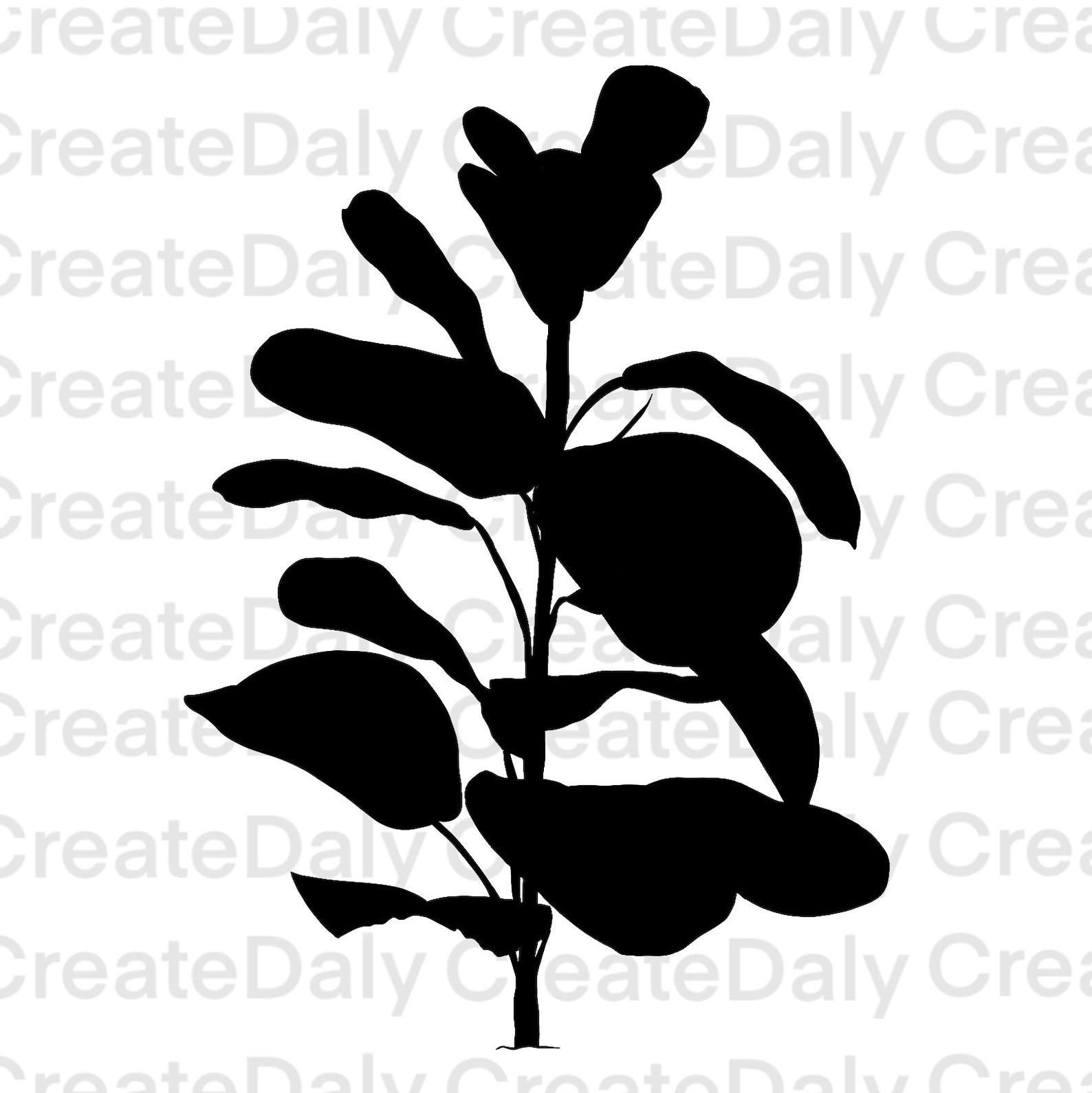 Fiddleleaf Fig SVG Plant SVG Fiddleleaf Fig Clip Art Digital Download