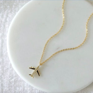 Tiny Airplane Necklace Plane Necklace Travel Necklace 