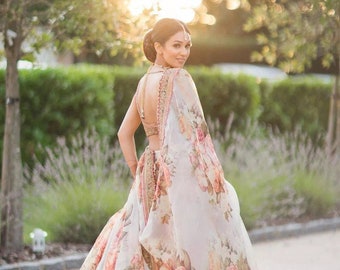White Lehenga Choli for Women Ready To Wear Custom Size, Designer Indian Bridal & Bridesmaid Wedding Dress, USA UK