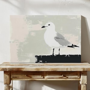 Coastal Seagull Wall Art | Nautical Bird Printable | Digital Beach Decor