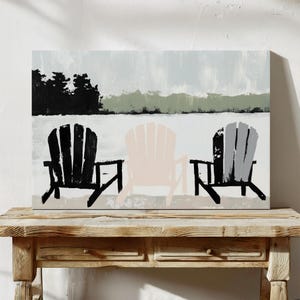 Lakehouse Chair Trio Print | Adirondack Coastal Wall Art | Digital Download