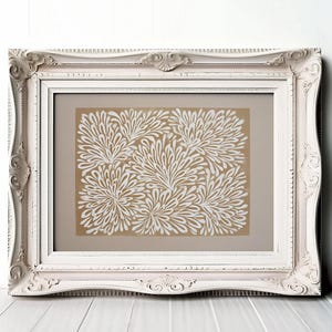 Rustic Linocut Floral Print: Vintage Botanical Art (Digital Download)