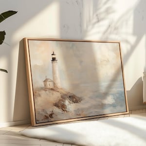 Nautical Lighthouse Art | Printable Wall Art | Digital Download Coastal Print | Beach Decor