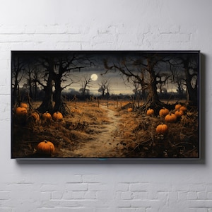 Cadre pour téléviseur Samsung avec écusson de citrouille effrayant d&#39;Halloween
