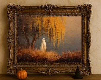 Stampa Moody Ghost Willow Tree: Paesaggio autunnale spettrale (download digitale)