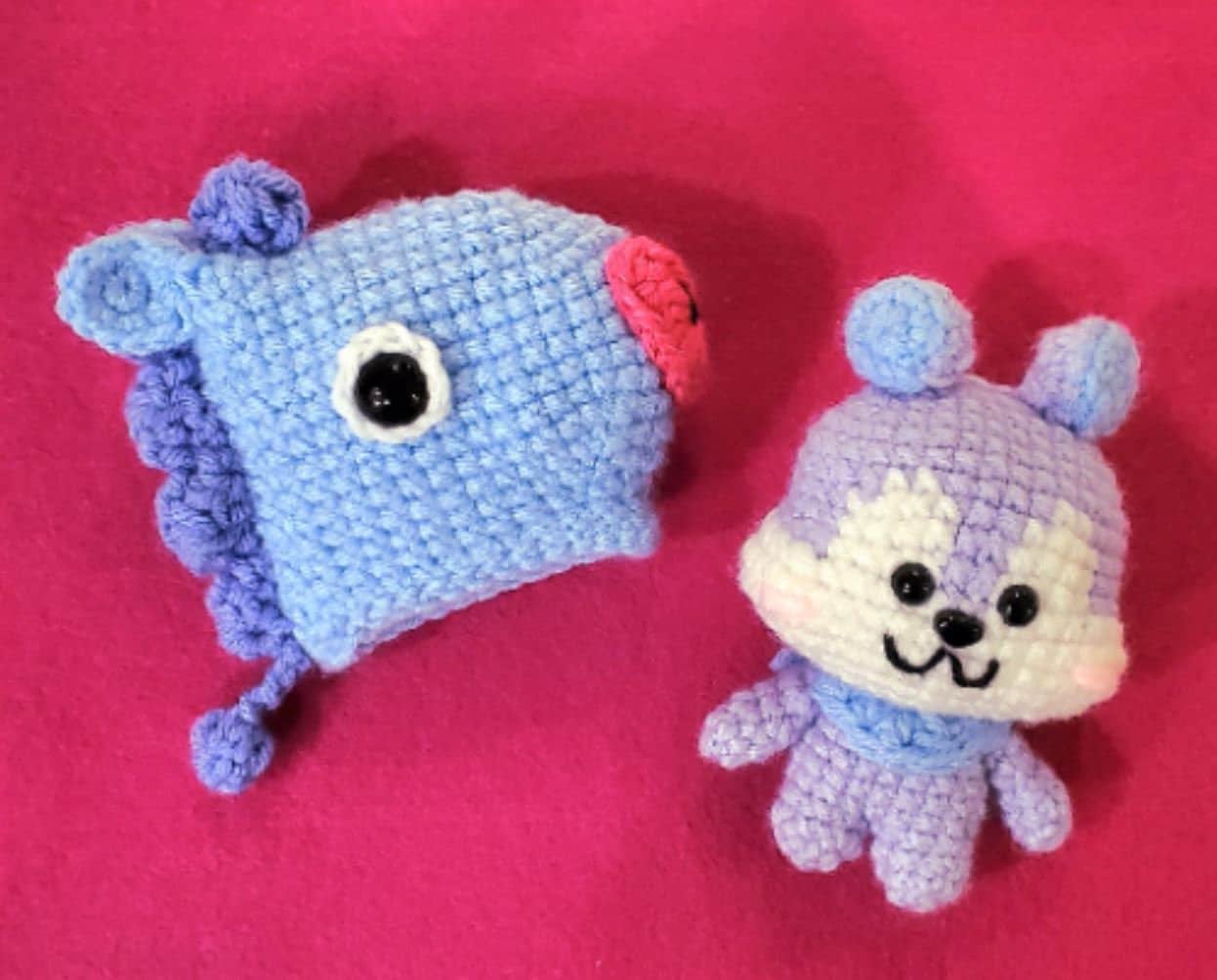 PDF ONLY - BT21 Mang and Removable Pony Mask Amigurumi