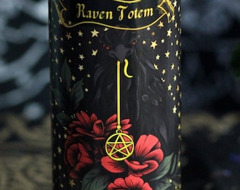 Raven Candle ~ Totem Candle ~ 7 Day Candle ~ Altar Candle ~ Ritual ~ Wicca ~ Witchcraft