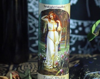 Freya's Wisdom ~ Blessing Candle ~ Altar Candle ~ Gemstone Candle ~ Norse Mythology Candle ~ Priestess Candle