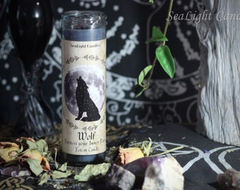 Wolf Candle ~ Totem Candle ~ 7 Day Candle ~ Altar Candle ~ Ritual ~ Wicca ~ Witchcraft