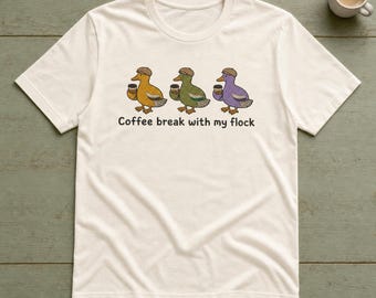 Yumwear Coffee Duck Gift Shirt, Coffee Break With My Flock Tee, Funny Duck Lover Gift