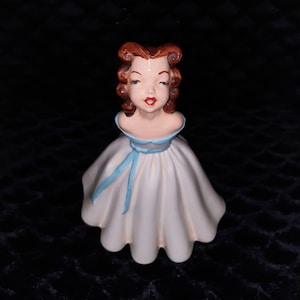 Vintage Hand-Painted Holland Mold Beautiful Belle Girl With Summer Dress Ceramic Figurine Statuette