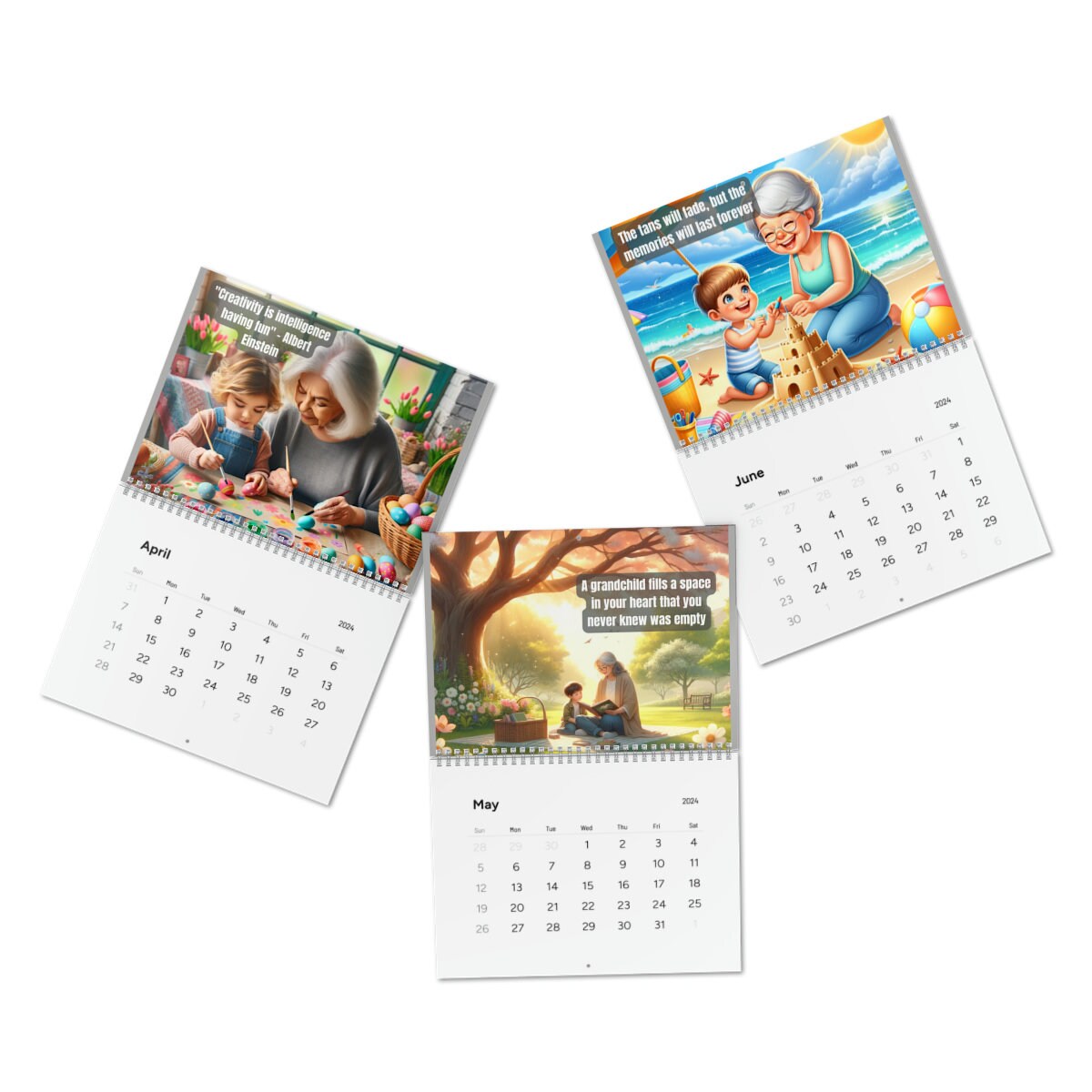 2024 Calendar, 2024 Wall Calendar, Grandma Gift, Grandma and Grandkid