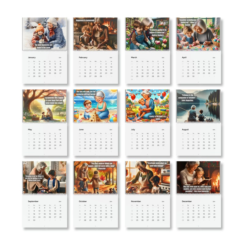 2025 Calendar, 2025 Wall Calendar, Grandma Gift, Grandma and Grandkid