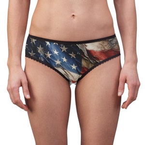 Distressed American Flag Women&#39;s Briefs