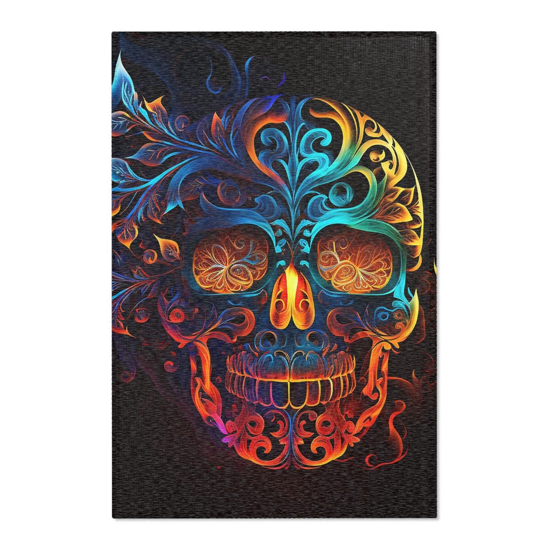 Eternal Flame Sugar Skull Area Rug Product Description - Etsy