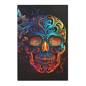 Eternal Flame Sugar Skull Area Rug product description