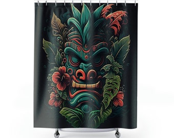 Green Tiki Shower Curtains